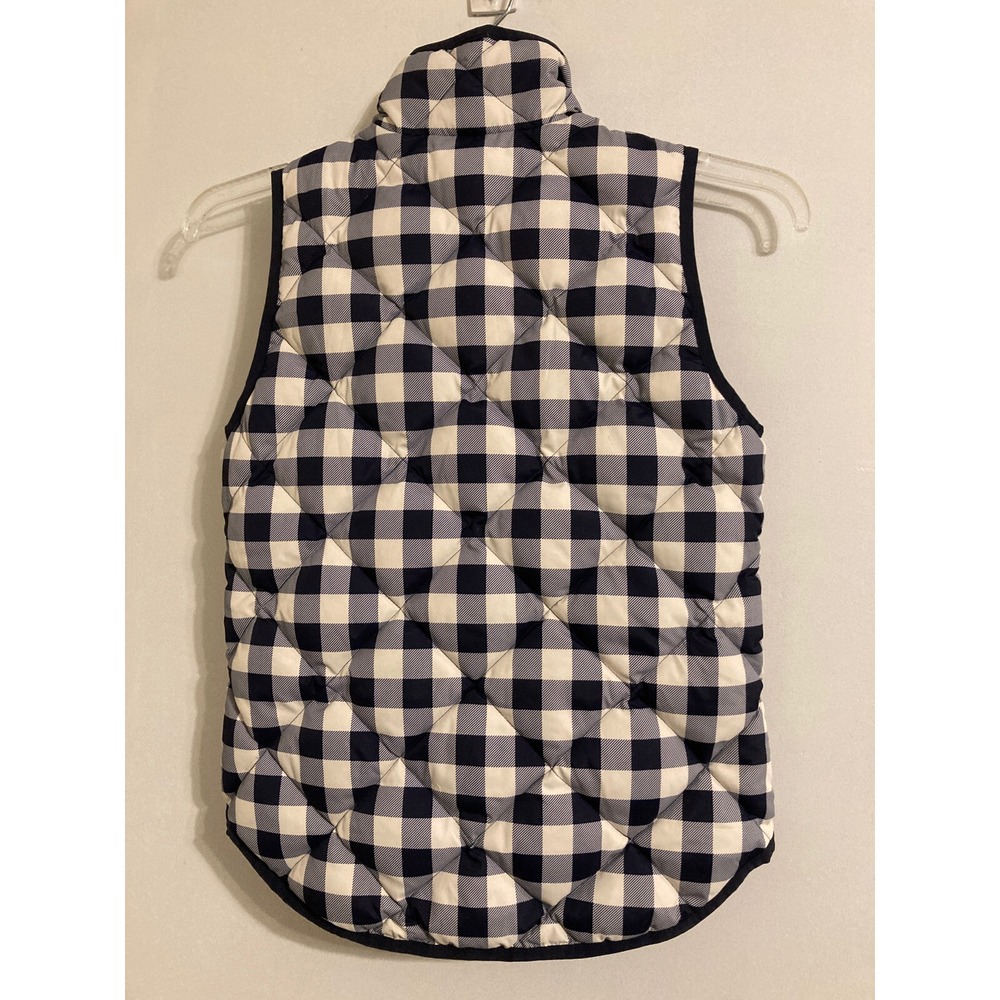 J.Crew Women's Vest Jacket XXS Navy White Zip Front Down Feather Puffer #196 - Picture 2 of 9